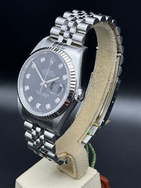 rolex datejust quadrante nero con brillanti|rolex datejust 2021.